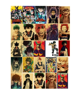 Boku no Hero Academia - Anime Duvar Retro Poster 34 Adet