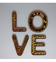 Ahşap LOVE Yazılı 4 Parça Çerezlik