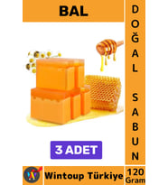 #KatıSabun %100 Doğal Bitkisel El Yüz Saç Vücut Cilt İçin Organik Bal Sabunu 120 Gram 3 Adet