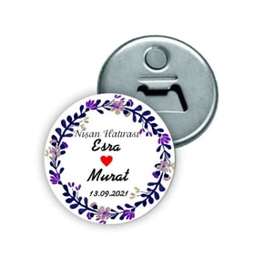 Kişiye Özel Açacaklı Düğün Magnet - Nişan Magnet - Söz Magnet