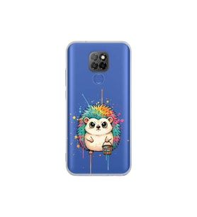 General Mobile GM 20 ile Uyumlu Splash Kirpi Tasarımlı Şeffaf Silikon Kılıf