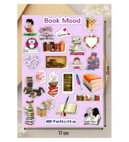 Kitap Modu Çıkartmaları Kitap Okuma Book Mood Etiket Hediyelik Sticker Seti - 1 Sayfa