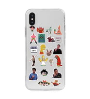 Iphone X ve XS Uyumlu Sticker Tasarımlı Şeffaf Telefon Kılıfı
