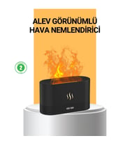 Mey İthalat® Modern Tasarımlı Alev Efektli LED Aromaterapi Hava Nemlendirici