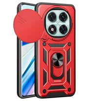 Newface Xiaomi Redmi Note 14 Pro 4G Kılıf Pars Lens Yüzüklü Silikon - Kırmızı