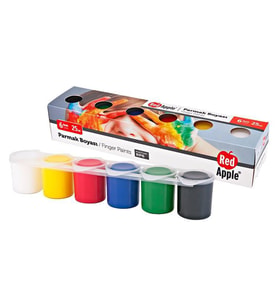 Red Apple Parmak Boyası 6 Renk x 25 ml Sıralı Set 