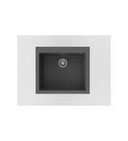 Black Stone Patara 50X57 cm Tek Göz Tezgah Üzeri Antrasit Granit Mutfak Eviyesi