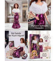 Pullu Elbiseli Havalı Bebek 30 Cm Model Oyuncak Bebek Model Bebek