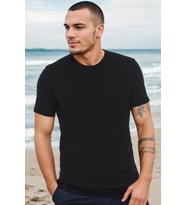 T8569 DEWBERRY BİSİKLET YAKA ERKEK T-SHIRT-SİYAH-2