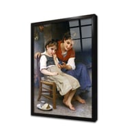 Anne ve Çocuk Çerçeveli Cam Tablo