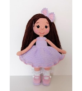 Lila Fatoş Bebek Amigurumi Organik Oyuncak