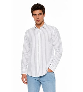 Erkek Spor Silim Fit Çizgili Yazlık Gömlek BGL-ST05380