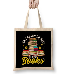 Yes, I Really Do Need All These Books Bookworm Bez Çanta Uzun Saplı