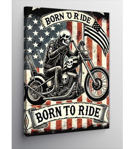 Kanvas Tablo Born to Ride Posteri