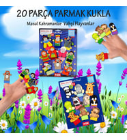 2 Set - 20 Parça Tox Masal Kahramanları ve Vahşi Hayvanlar Parmak Kukla T781 T225
