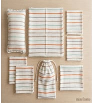 More Home Bebek Müslin Bez Battaniye Set 7 Parça Çizgi Desenli
