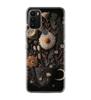 GM 21 Plus Kılıf HD Resim Baskılı Kahve Çiçek StKd -095