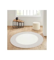 Eliana Home Baskılı, Yıkanabilir Kaymaz Taban Yuvarlak Halı LNA7166 120x120 cm (Bej)