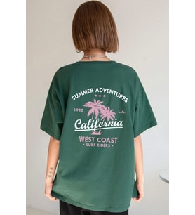 Unisex California Baskılı T-shirt (Yeşil)
