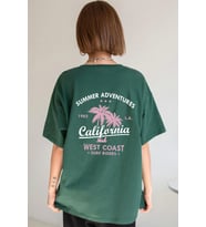Unisex California Baskılı T-shirt (Yeşil)