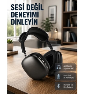 Bluetooth 5.0 Kulak Üstü Kulaklık – Gürültü Engelleme, Uzamsal Ses, Hızlı Şarj