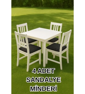 4 Adet Bağlamalı Kare Sandalye Minderi