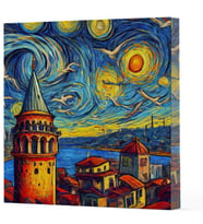 Van Gogh 5 Galata - Çizgisiz Yan Boyamalı Defter