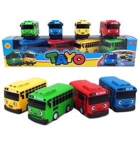 Tayo Oyuncak Otobüs 7cm 4lü Çek Bırak Tayobüs Sevimli Otobüs Tayo Gani Rogi Lani