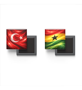 Buzdolap Magnetleri - Gana Bayrağı ve Türk Bayrağı - 2'li Set Magneti