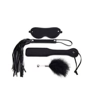 Fastieshop Kırbaç Şaplak Maske Tüy Seti (Siyah)