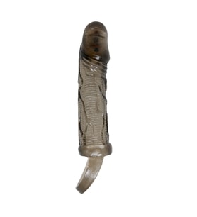 LilituShop 3 cm Dolgu Uzatmalı Titreşimli Siyahi Penis Kılıfı Prezervatif Vibratör