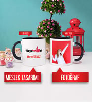 Fizyoterapist Kupa Bardak Siyah Fotoğraflı
