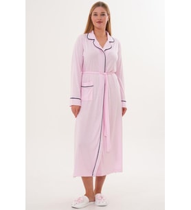 Mecit 6309 Pembe Kadın Uzun Sabahlık