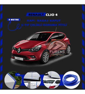 Renault Clio 4 Oto Araç Kapı Koruma Fitili 5metre Parlak Mavi Renk
