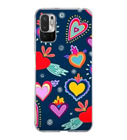 PrintiFy Xiaomi Redmi Note 10 5G ile Uyumlu 1mm Slim Fit Retro Colors 3 Baskılı Şeffaf  Kılıf