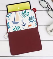 BK Gift Denizci Tasarımlı Taşınabilir Koruyucu Tablet Kılıfı & Organizer Çanta - Bordo-1
