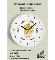 İsme Özel Kraliçe Kedi Çocuk Odası Duvar Saati Orta Boy 30 cm Beyaz Camlı Sessiz