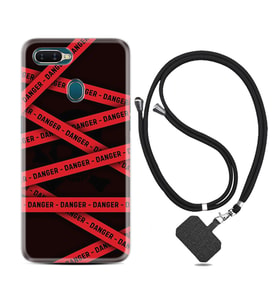 Oppo A5S A15 A16 A54 A55 A73 A74 Kılıf Boyun Askılı Silikon Danger 1372