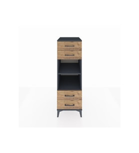 Kronos Dolap 2 Raflı 4 Çekmeceli 44x59x134 Antrasit-Çam
