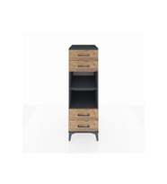 Kronos Dolap 2 Raflı 4 Çekmeceli 44x59x134 Antrasit-Çam