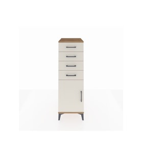 Kronos Dolap Tek Raflı 4 Çekmeceli Tek Kapaklı 44x59x134 Çam-Aytaşı