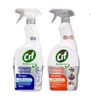 Cif Power Shine Banyo ve Mutfak Kirec Temizleyici 750 ml 2 li Set
