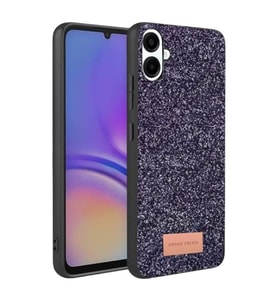Coverzone Samsung Galaxy A07 4G ile Uyumlu Parlak Simli Telefon Bright K?l?f? Boncuk ??lemeli ??k Tasar?m Darbe Emici Kenarlar Tam Koruma Sa?layan Kaymaz Kapak Galaxy A07 4G i�in K?l?f Derin MOR