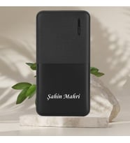 KİŞİYE ÖZEL İSİM BASKILI ŞARJ GÖSTERGELİ PD HIZLI ŞARJ POWERBANK 10000 mAh (Siyah)