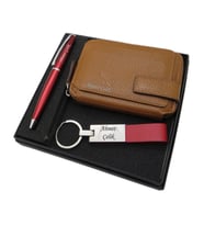 Signator D249 Kişiye Özel Set - Deri Cüzdan + Anahtarlık + Kalem Seti  İsme Özel Hediyelik Set (Karışık)