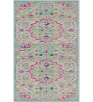 Eliana Home Baskılı, Yıkanabilir Kaymaz Taban Salon Halısı LNA1482 100x150 cm (Yeşil)