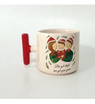 Bir Yıl Değil Her Yıl Yan Yana Aile Baskılı Kırmızı Kulplu T Yılbaşı Kupası