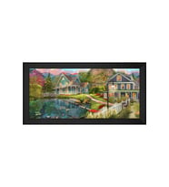 Manzara Temalı Kanvas Tablo 80 x 110 cm Siyah Çerçeve