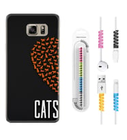 Samsung S7 Edge S20 Fe Plus Ultra S21 S22 Kılıf Kablo Koruma Spiral Silikon Cats 1792