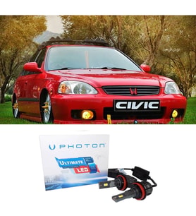 Honda Civic İes Led Xenon Uzun Kısa Far Ampulü H4 Ultimate 9500 Lumens Yeni Seri Beyaz 1996-2004